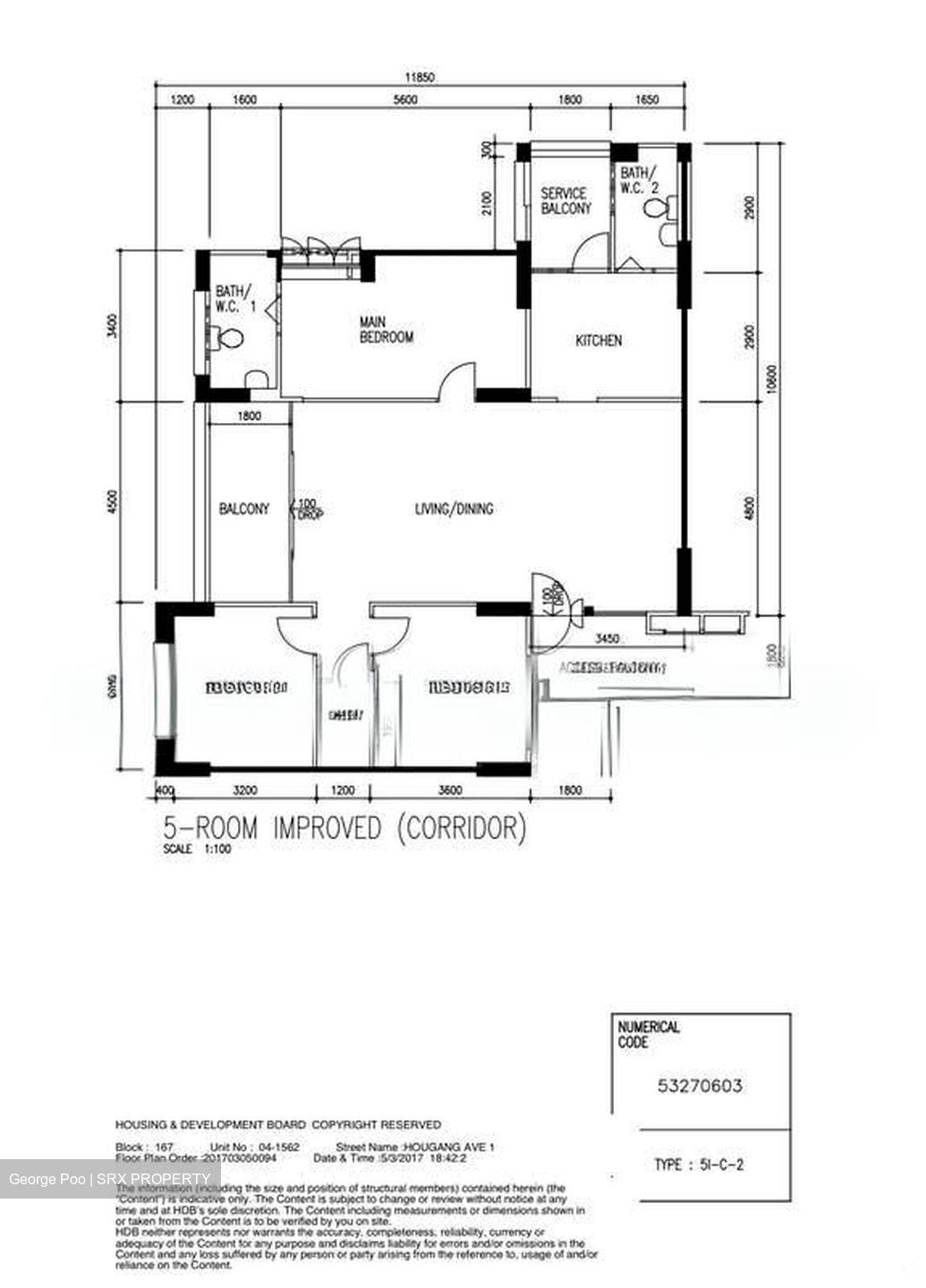 Blk 167 Hougang Avenue 1 (Hougang), HDB 5 Rooms #566530101